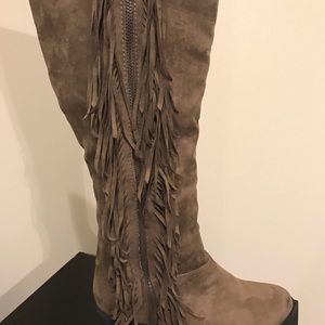 New- Not Rated Tall Fringe Boots